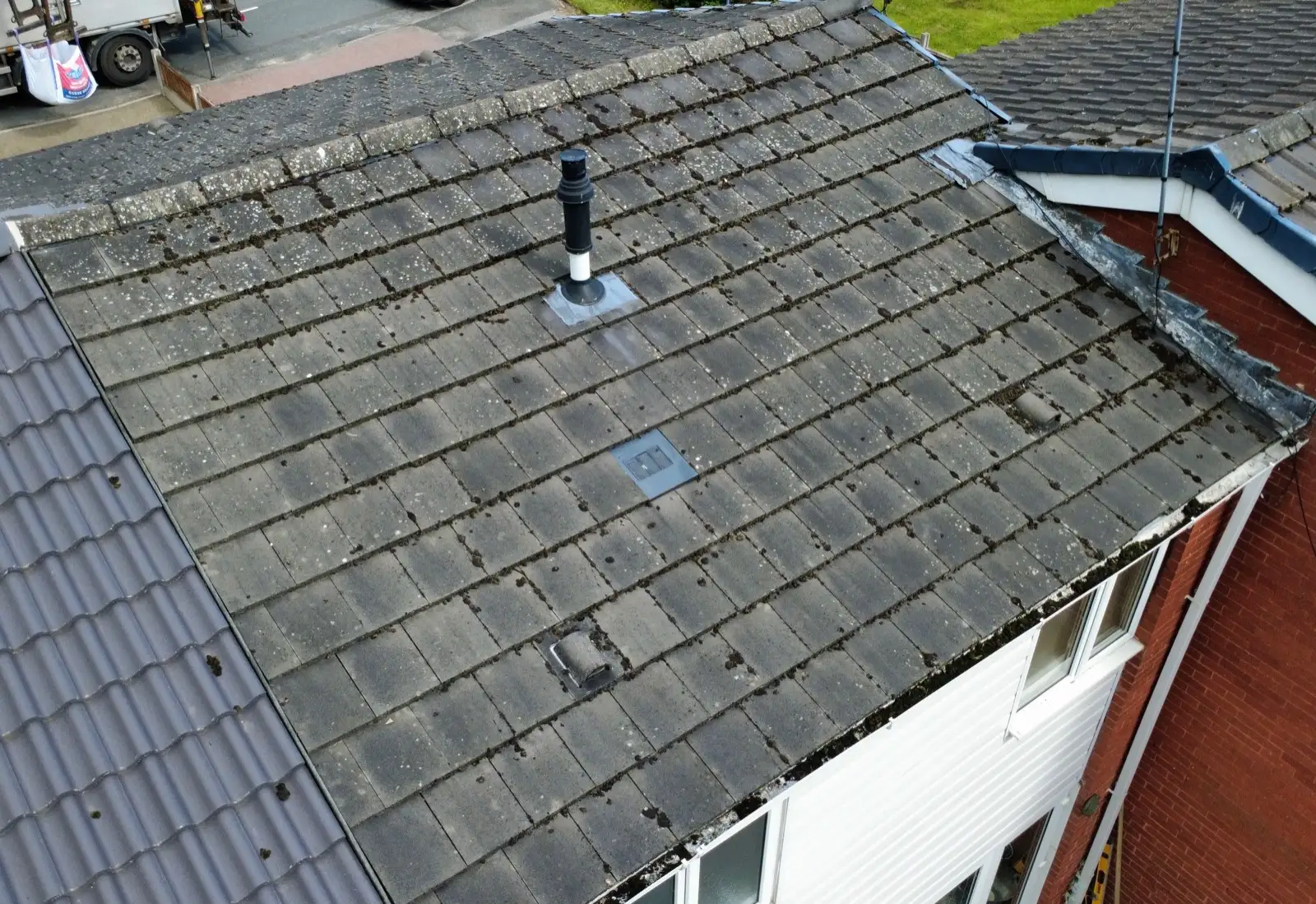 Roof before cleaning — example job 1